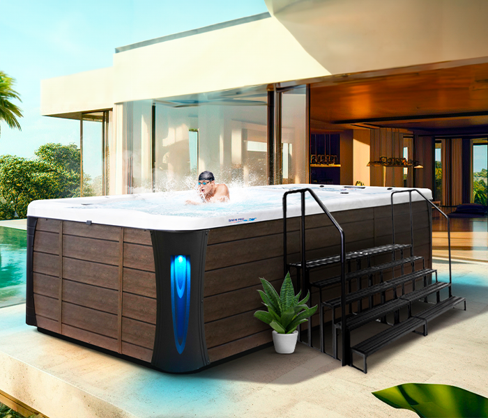 Calspas hot tub being used in a family setting - Lancaster